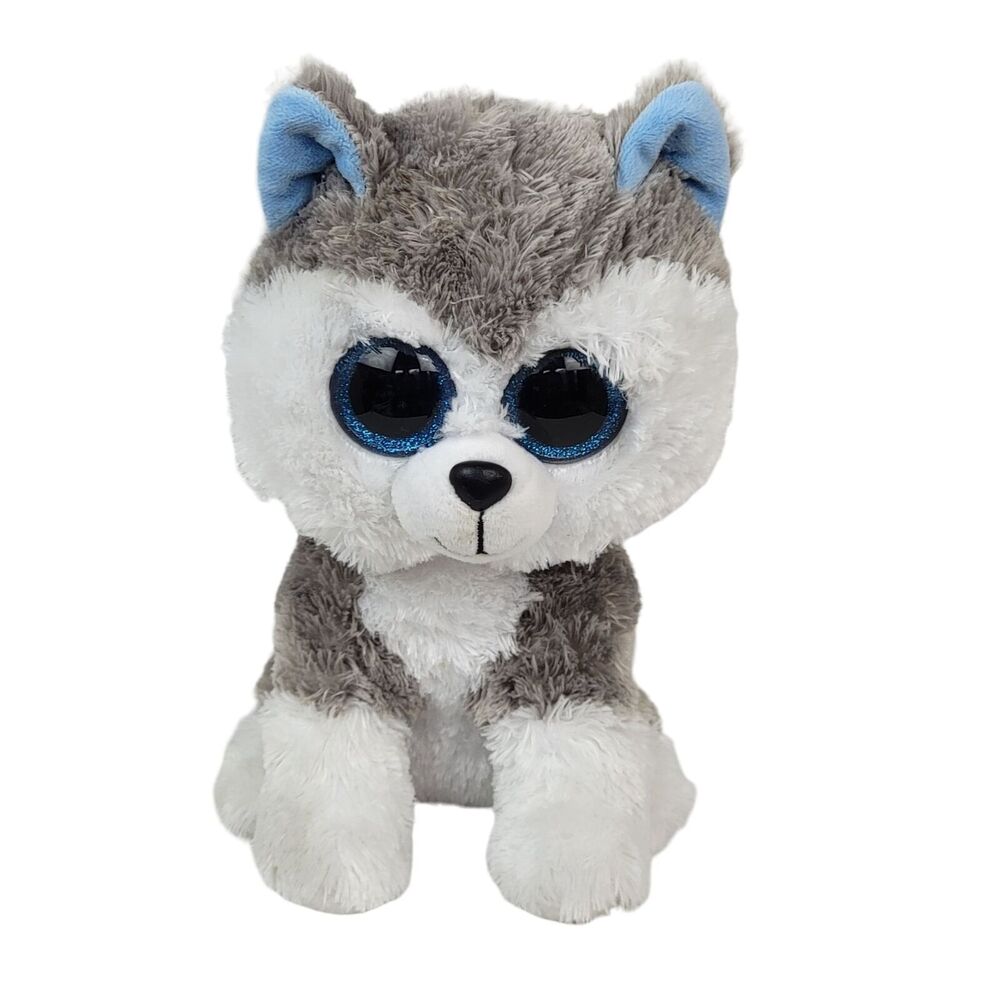 Ty Beanie Boos Slush Husky Plush 9" TySilk Dog Glitter Eyes‎ Stuffed Animal Toy